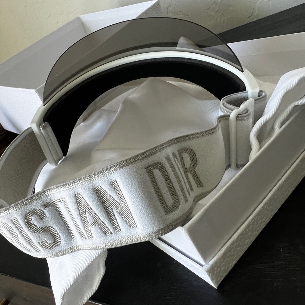 Dior White Visor with Mirrored Shield - Picture 9 of 10